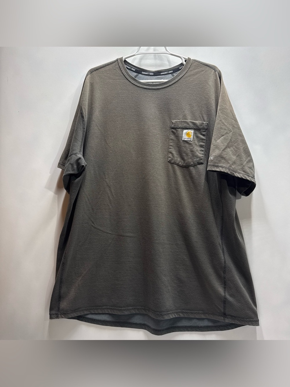 Carhartt Men’s Force Gray Relaxed Fit T-Shirt with Chest Pocket